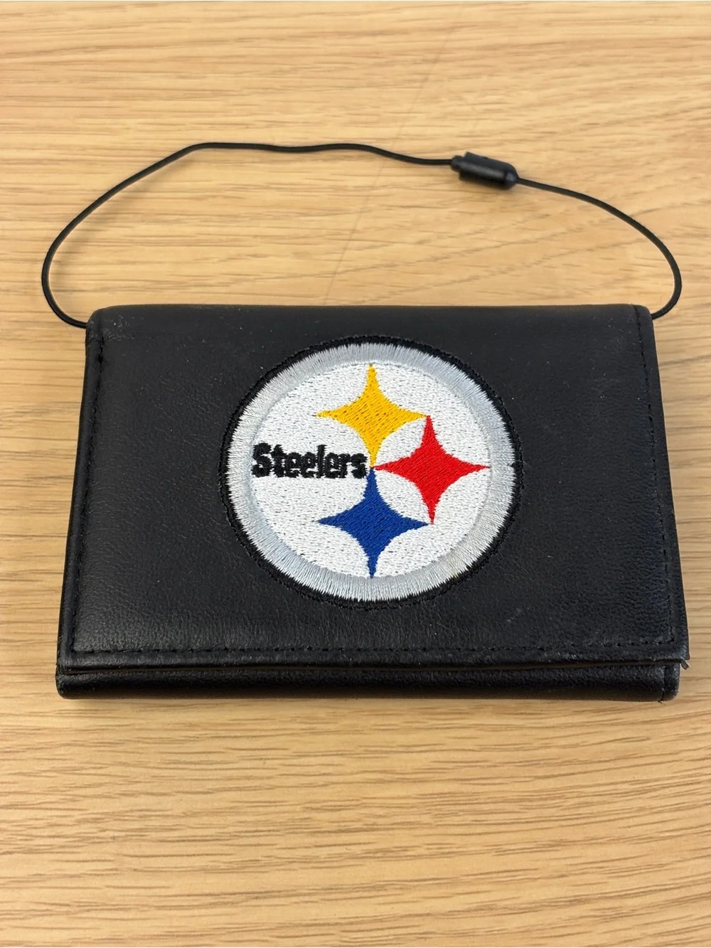 Pittsburgh‎ Steelers Black Leather Wallet with Logo Patch NEW!